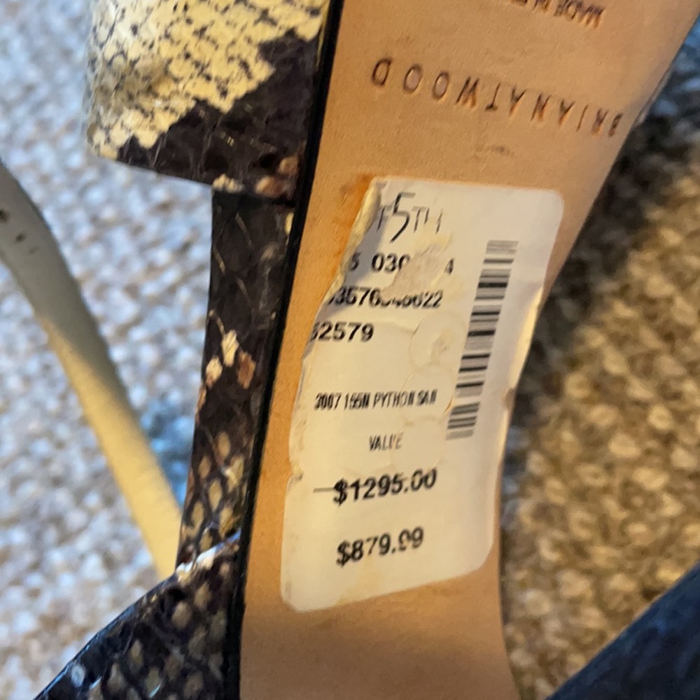 Nwt Brian Atwood Python Platform Stilettos Euro 36 - image 3